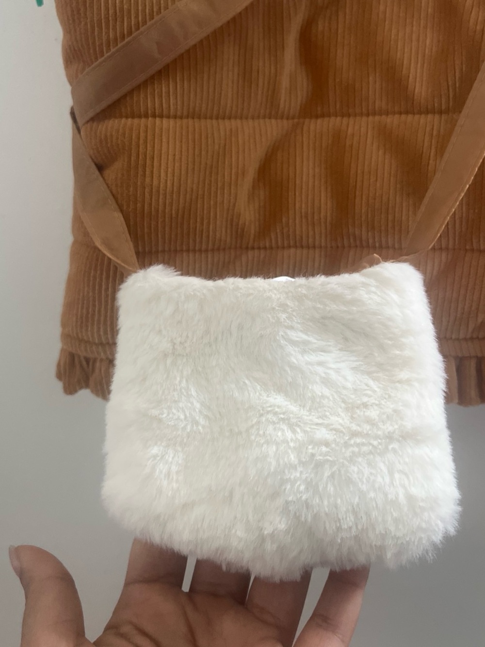 Nicole Miller Girls' Corduroy Teddy-Lined Hooded Vest in Tan - Picture 5 of 6